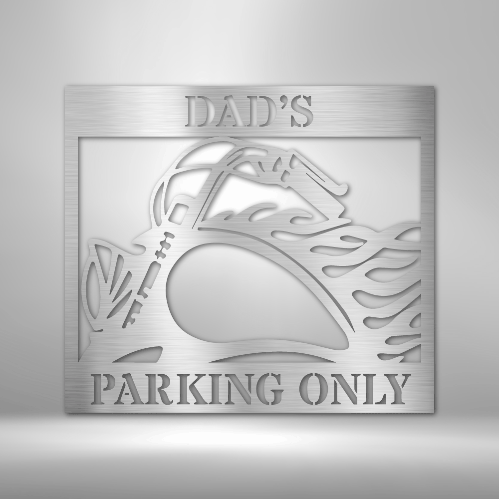 Motorcycle Sign - Personalized Metal Sign - Flaming Motorcycle Monogram
