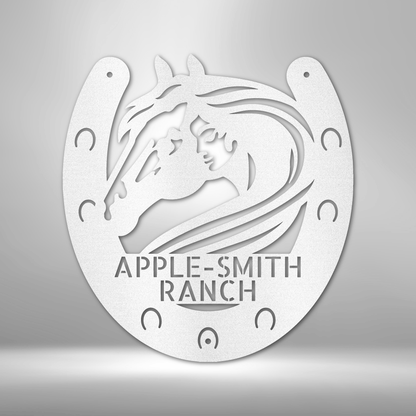 A Cowgirl And Her Horse - Laser Cut Metal Sign - Custom Horse or Equestrian Memorial, Bereavement & Sympathy Gifts