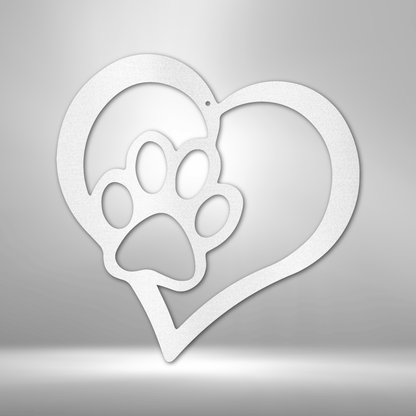 Heart Paw Print - Custom Metal Sign