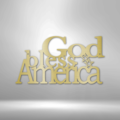 Custom Metal God Bless America Sign - Patriotic Decor