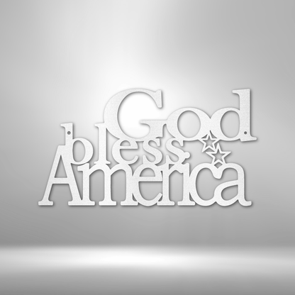 God Bless America -  Custom Metal Sign - Patriotic Decoration, Patriotic Sign, 4th of July Wreath