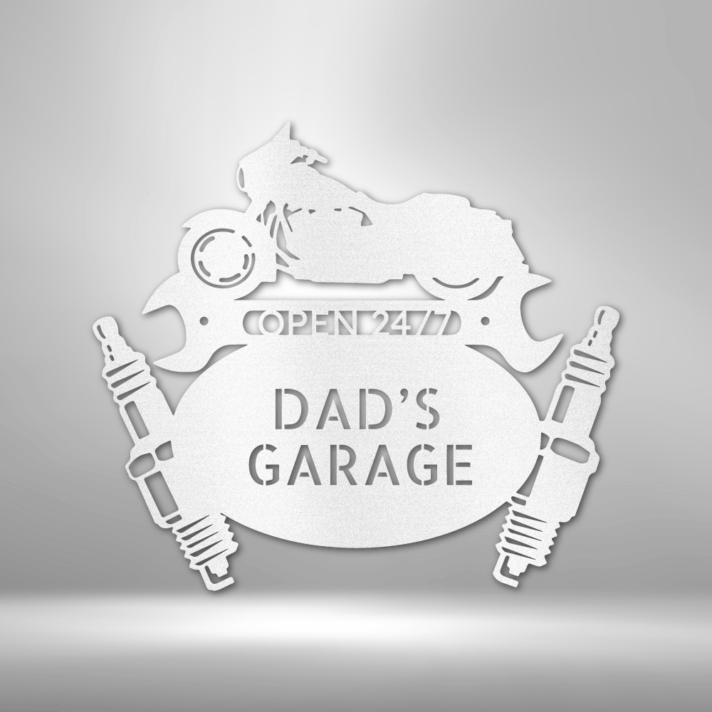 Motorcycle Sign - Personalized Metal Sign - Street Glide Mechanic Monogram with Engine and Wrench