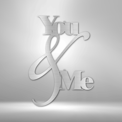 "You & Me", You and Me Script , Custom Metal Wall Art, Metal Words, Metal Home Decor, Together, Anniversary Gift, Wedding Gift, Valentine