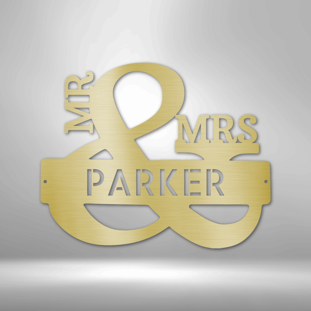 Personalized Mr. and Mrs. Monogram, Bold, Family Name Sign, Metal Wall Decor, Housewarming Gift, Metal Monogram Sign, Wedding Gift, Anniversary Gift