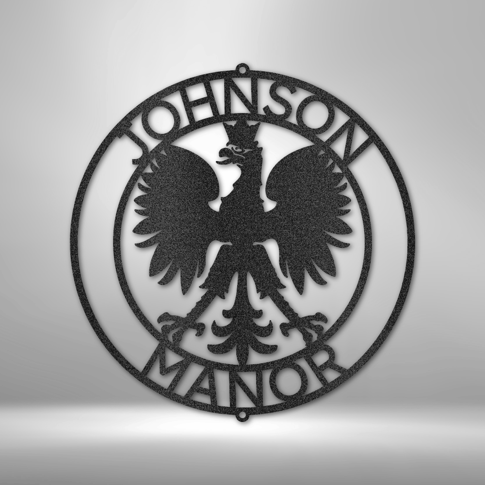 Personalized Round Polish Eagle Metal Sign, Coat of Arms of Poland, Polish Pride, Poland Flag, Polski, Polish Flag, Custom Metal Wall Art