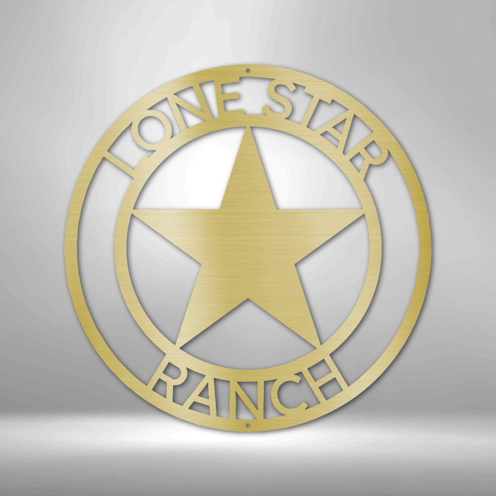 Star Sign with Ring of Text - Custom Laser Cut Large Metal Wall Art - Star Wall Decor, Texas Star, Ranch Sign, Patriotic Sign, 4th of July Wreath