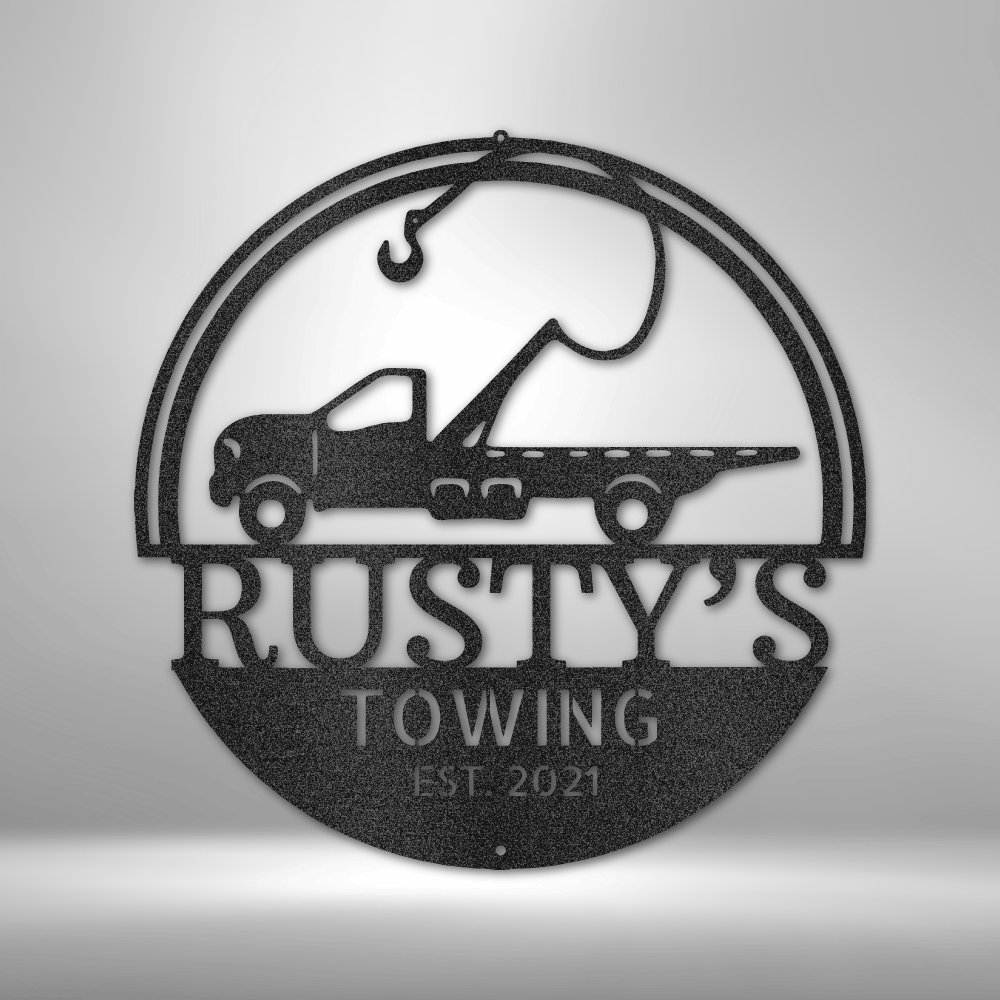 Personalized Tow Truck Sign, Custom Metal Sign, Tow Truck Metal Sign, Metal Garage Sign, Towing Business, Roadside Assistance