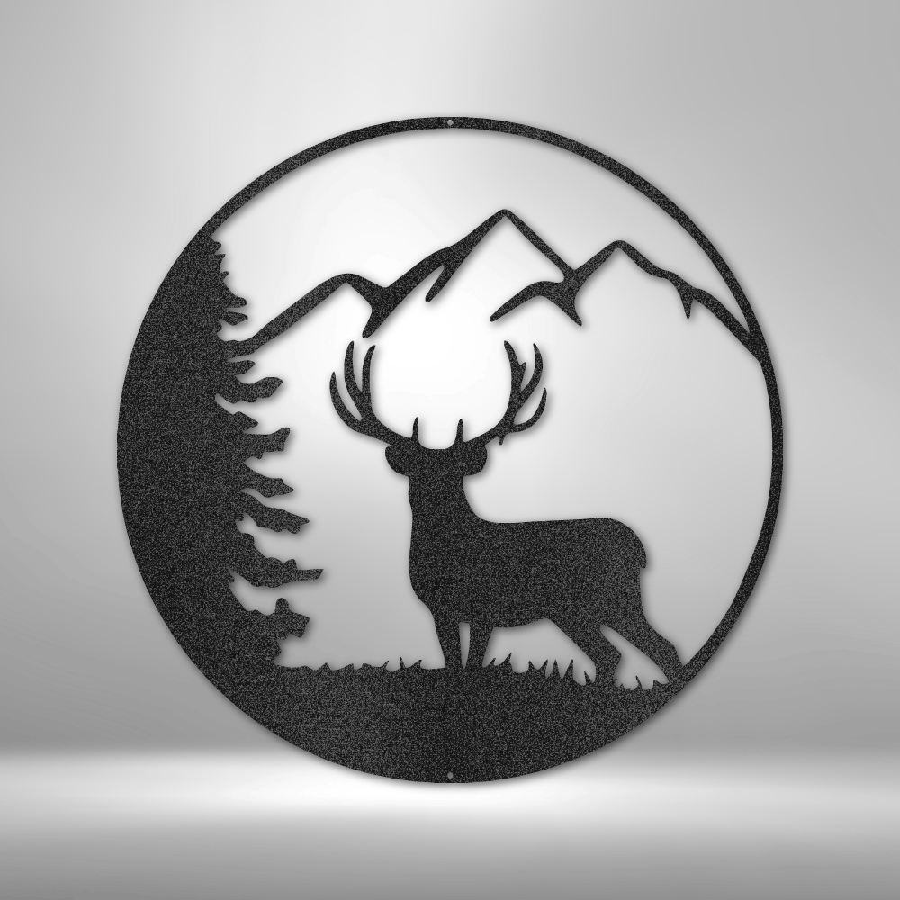 Buck in Mountains - Metal Cabin Sign, Deer Wall Decor, Metal Wall Art, –  Liliana and Liam