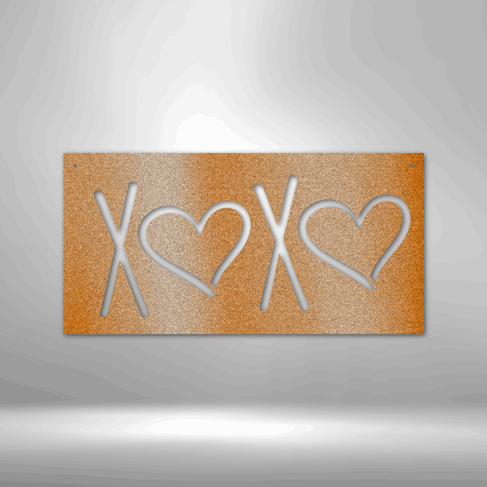 XOXO Sign, Farmhouse Metal Sign For Above Bed, Love Metal Sign, Wedding Gift Idea, Master Bedroom Wall Decor, Sign For Above Bed