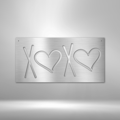 XOXO Sign, Farmhouse Metal Sign For Above Bed, Love Metal Sign, Wedding Gift Idea, Master Bedroom Wall Decor, Sign For Above Bed