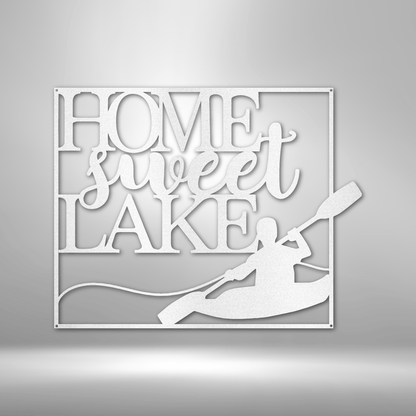 Lake Life Metal Sign, Home Sweet Lake, Kayaking Metal Wall Art, Lodge Decor, Cabin Decor, Lake House Decor