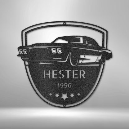 Classic Car Sign, Personalized Metal Wall Art, Custom Metal Car Sign, American Muscle, Antique Classics, Garage Sign, Gift for Him