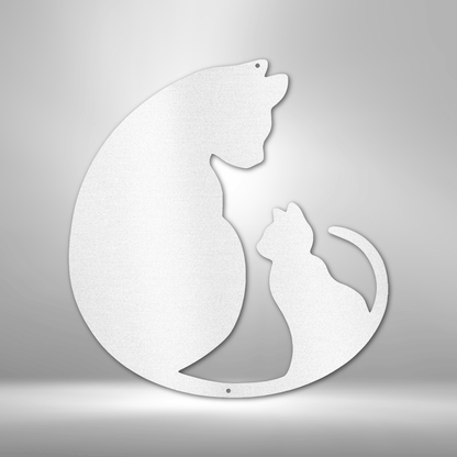 Cat and Kitten, Custom Metal Sign, Wall Art, Metal Cat, Gifts for Cat Lover, Cat Sign, Cat Decor, Kitty Sign, Cat Memorial Gift