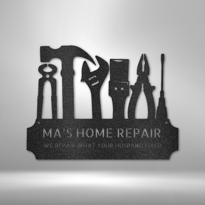 Workshop Sign - Custom Metal Sign - Garage Wall Art - Liliana and Liam