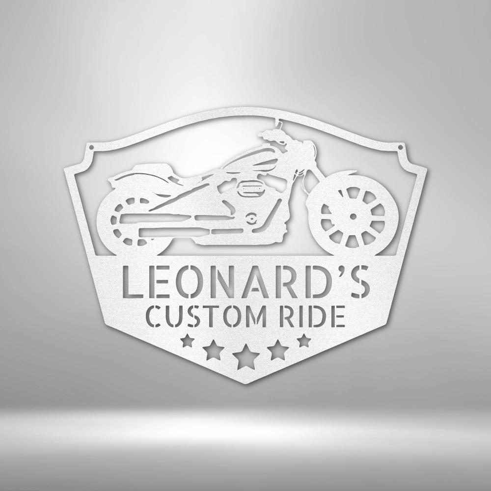 Motorcycle Sign - Personalized Metal Sign - Custom Chopper Plaque Monogram - Gift for Biker, Gift for Rider