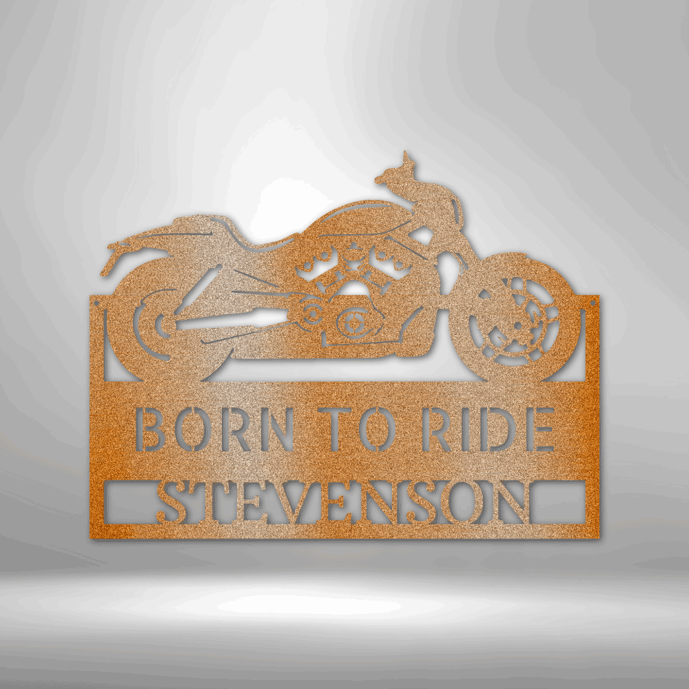 Motorcycle Sign - Personalized Metal Sign - Bike Plaque Monogram II - Born to Ride - Gift for Biker, Gift for Rider