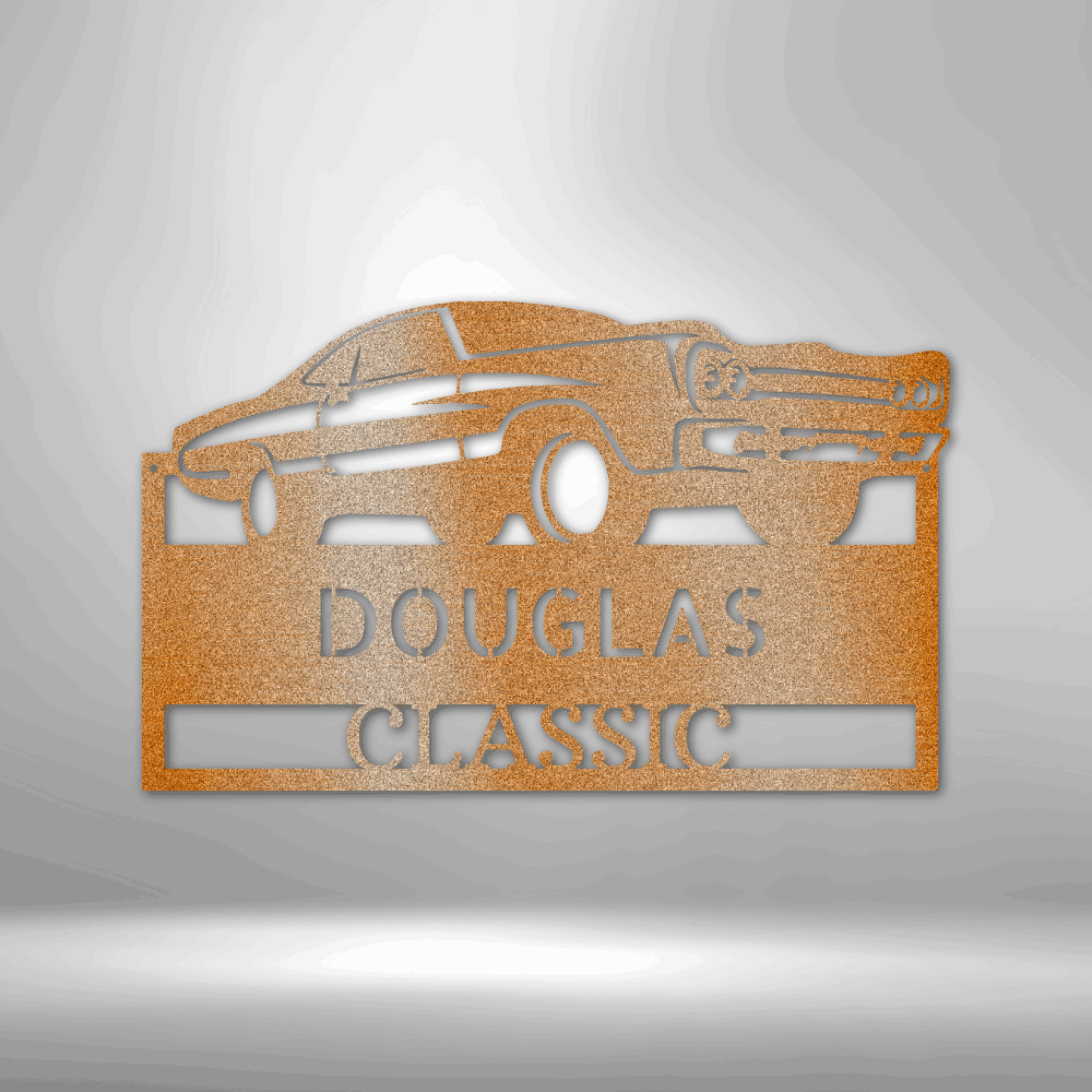 Classic Muscle Car Monogram, Personalized Metal Wall Sign, Burning Rubber, Muscle Car Metal Wall Sign, Ford Muscle Car, Chevy Muscle Car