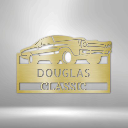 Custom Metal Classic Muscle Car Sign - Garage Decor