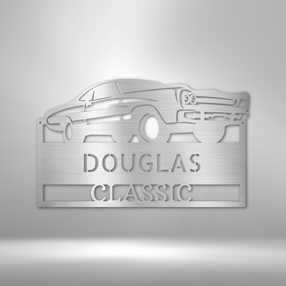 Custom Metal Classic Muscle Car Sign - Garage Decor