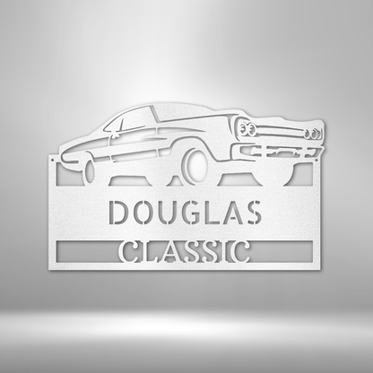 Custom Metal Classic Muscle Car Sign - Garage Decor