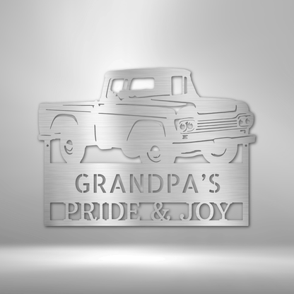 Classic Truck Monogram, Personalized Metal Wall Art, Classic Truck, Custom Truck Metal Wall Sign, Truck, Antique Classics, Garage Sign, Gift for Him
