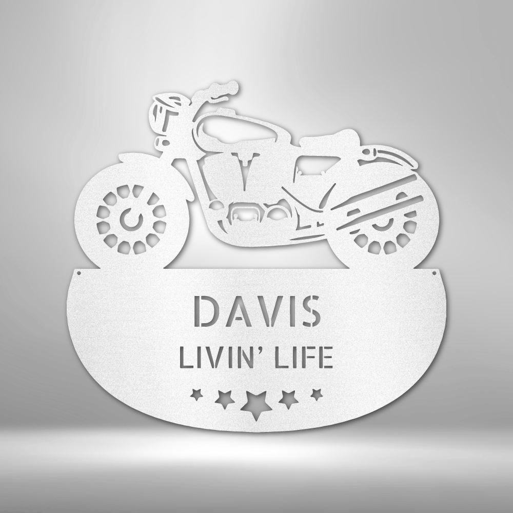 Motorcycle Sign - Personalized Metal Sign - Bike Plaque Monogram - Rubber to the Road - Gift for Biker, Gift for Rider, Bike Shop Sign