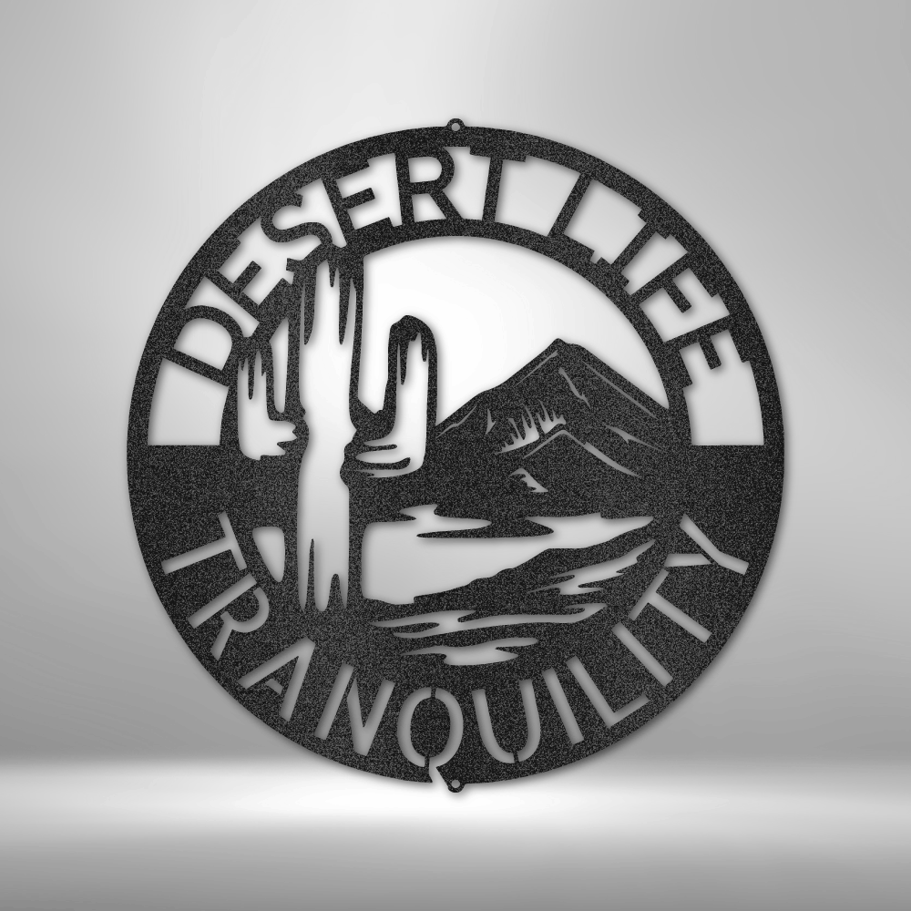 Personalized Desert Life Monogram, Cactus Custom Metal Sign, Metal Wall Sign, Airbnb Home Decor, Metal Desert Wall Art, Western Theme Sign