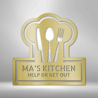 Personalized Kitchen Cook’s Hat Monogram, Kitchen Art, Personalized Kitchen Sign, Kitchen Decor, Metal Sign for Kitchen, Gift for Cook