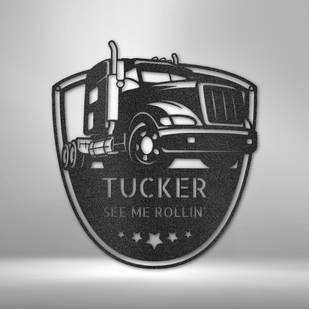 Personalized Semi Truck Sign Truck Driver Custom Metal Sign Gifts For  Trucker - Custom Laser Cut Metal Art & Signs, Gift & Home Decor