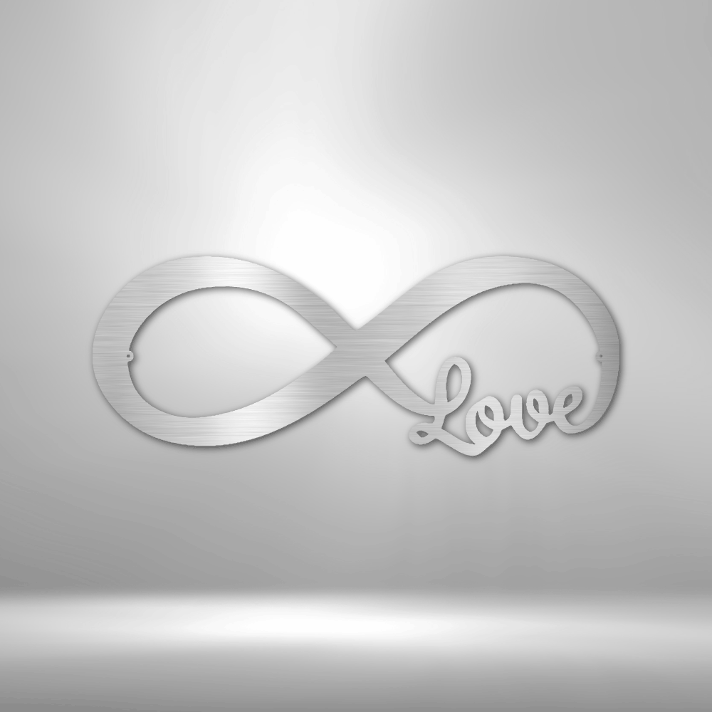 Infinite Love, Farmhouse Metal Sign For Above Bed, Love Metal Sign, Wedding Gift Idea, Master Bedroom Wall Decor, Sign For Above Bed