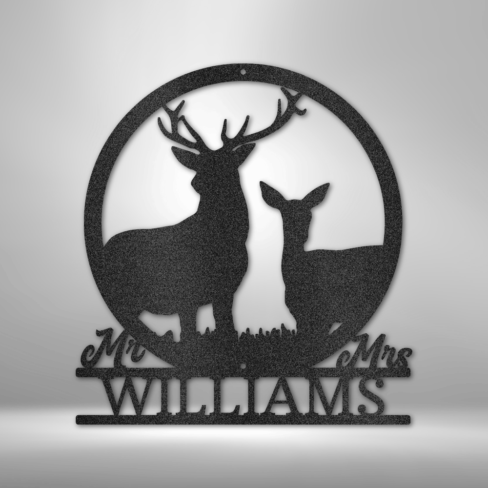 Mr. and Mrs. Deer Metal Sign - Hunting and Fishing Decor, Lake House S –  Liliana and Liam