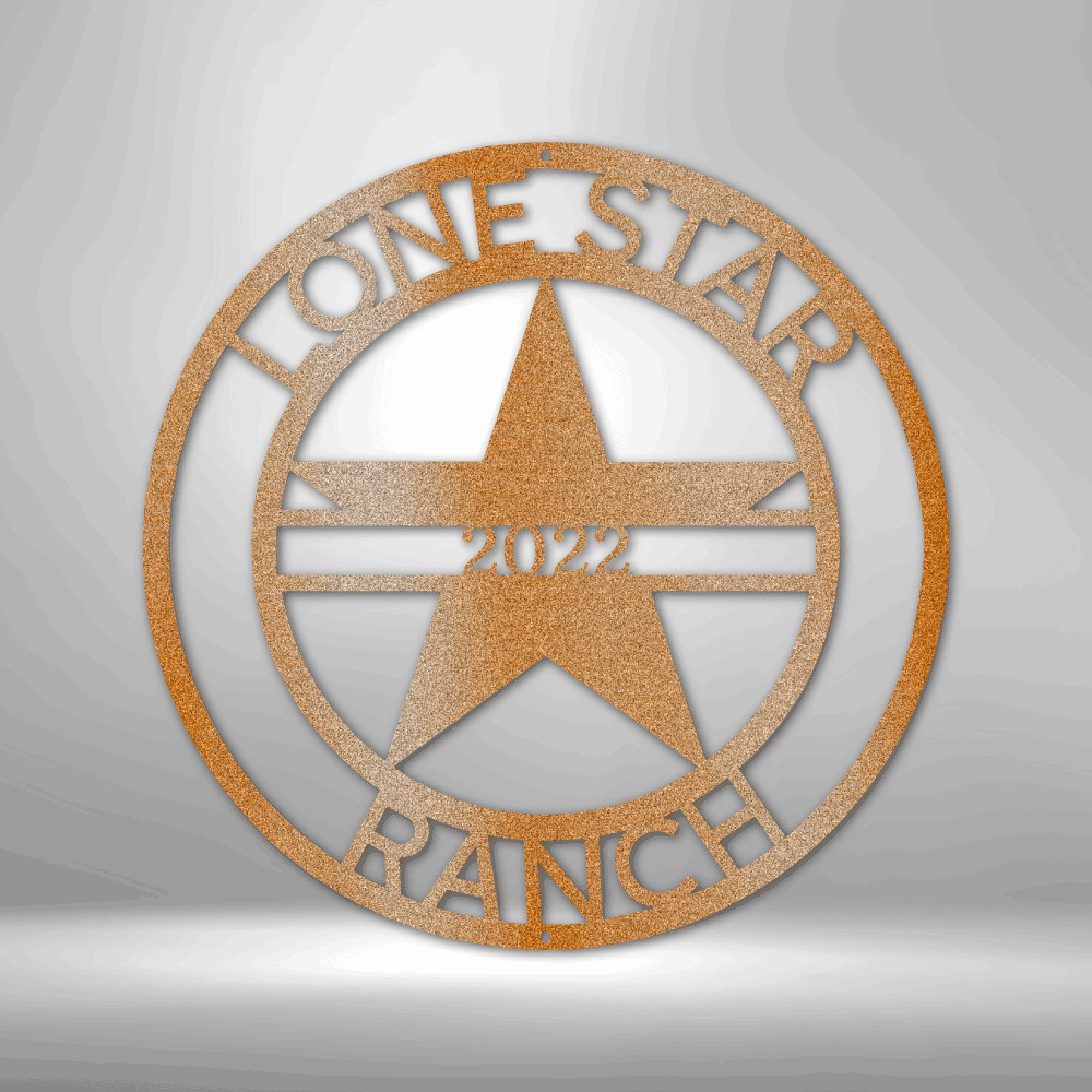 Star Sign with Center Banner - Custom Laser Cut Large Metal Wall Art - Star Wall Decor, Texas Star, Patriotic Sign, 4th of July Wreath