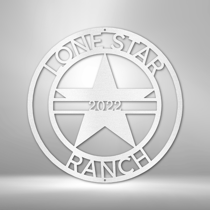 Star Sign with Center Banner - Custom Laser Cut Large Metal Wall Art - Star Wall Decor, Texas Star, Patriotic Sign, 4th of July Wreath