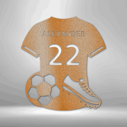 Soccer Jersey Monogram -  Custom Metal Sign -  Great Soccer Gift for Soccer Player or Soccer Coach Gift