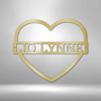 Personalized Metal Heart Sign with Banner, Great Gift for Mom or Decoration for Nursery, Custom Made Home Decor, Metal Wall Art