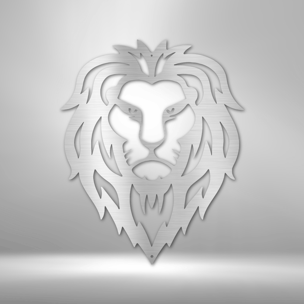 Lion Head Wall Art - Custom Metal Animal Sign - Great Jungle or Safari Nursery Decor
