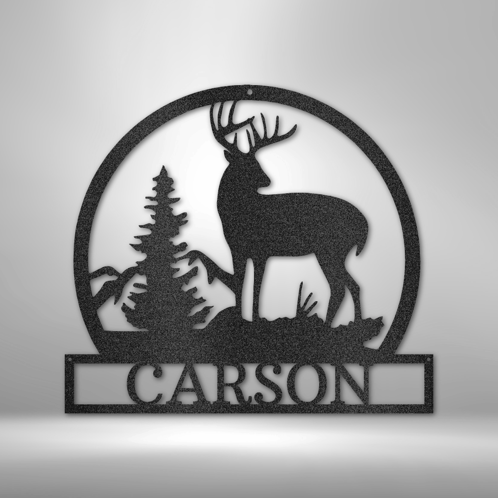 Deer Hunter Sign - Personalized Hunting Metal Sign Lake House Sign