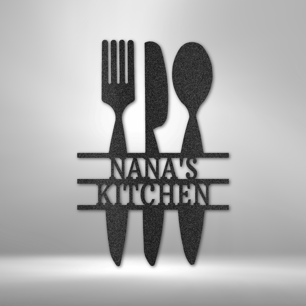 Personalized Kitchen Utensil Monogram, Kitchen Art, Personalized Kitchen Sign, Metal Kitchen Sign, Kitchen Decor, Metal Sign for Kitchen