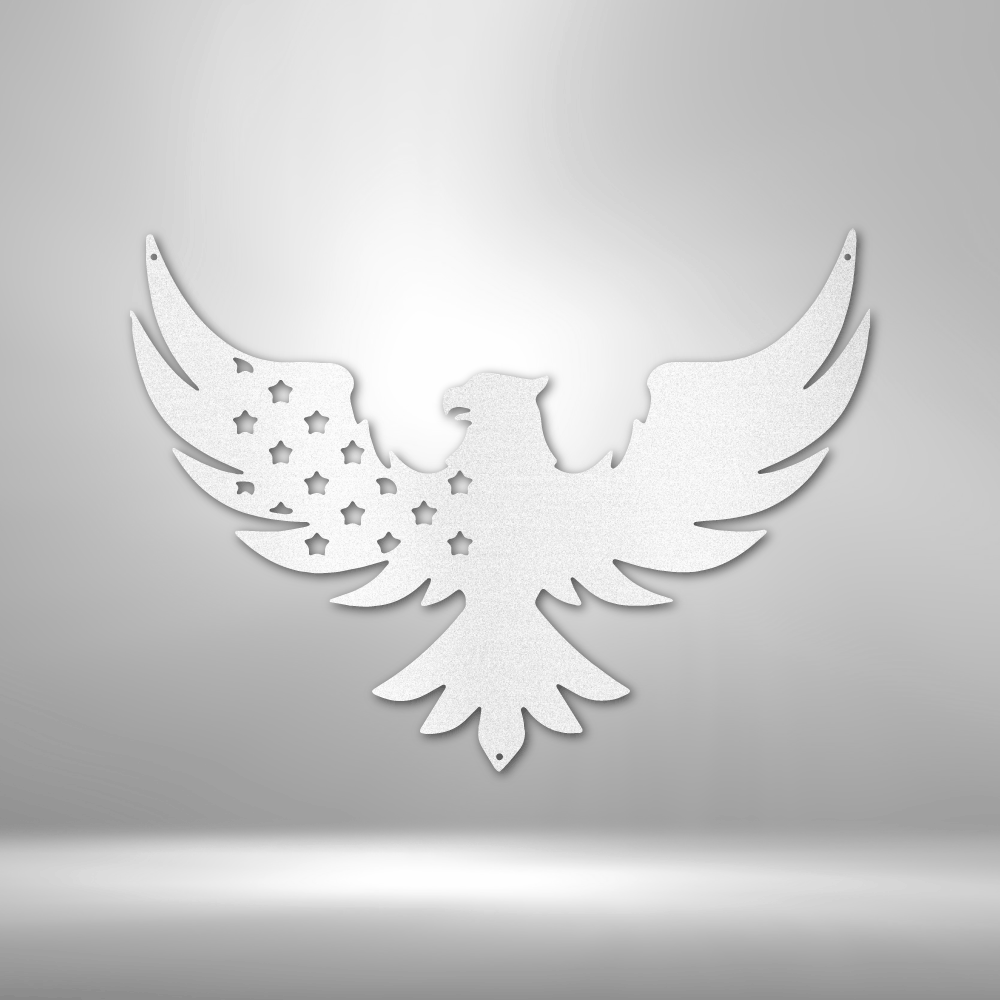 Patriotic Eagle - Metal Wall Art - American Flag, Patriotic Decoration, Patriotic Sign, 4th of July Wreath