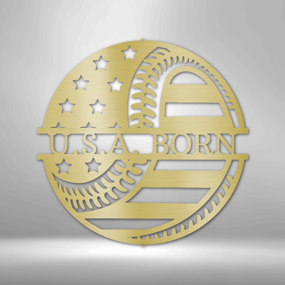 America's Pastime - Custom Metal Baseball Sign -  Playroom Sign, Gift for Baseball Player, Patriotic Sign, 4th of July Wreath