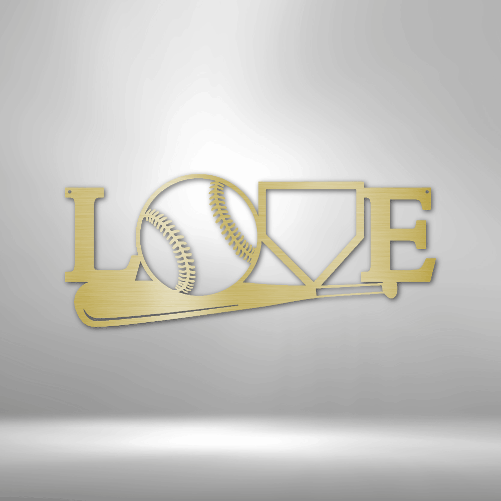 For The Love Of Baseball - Custom Metal Baseball Sign -  Playroom Sign, Gift for Baseball Player