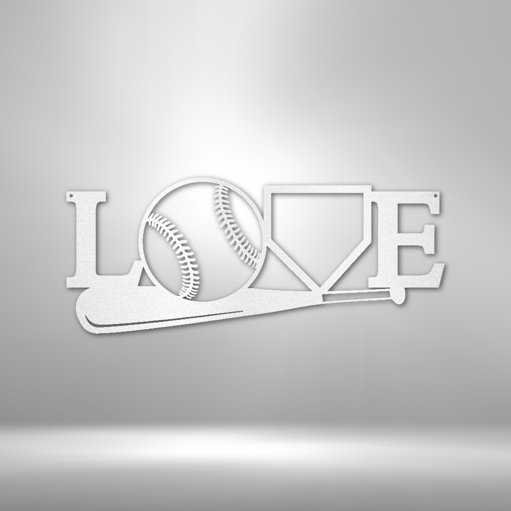 For The Love Of Baseball - Custom Metal Baseball Sign -  Playroom Sign, Gift for Baseball Player