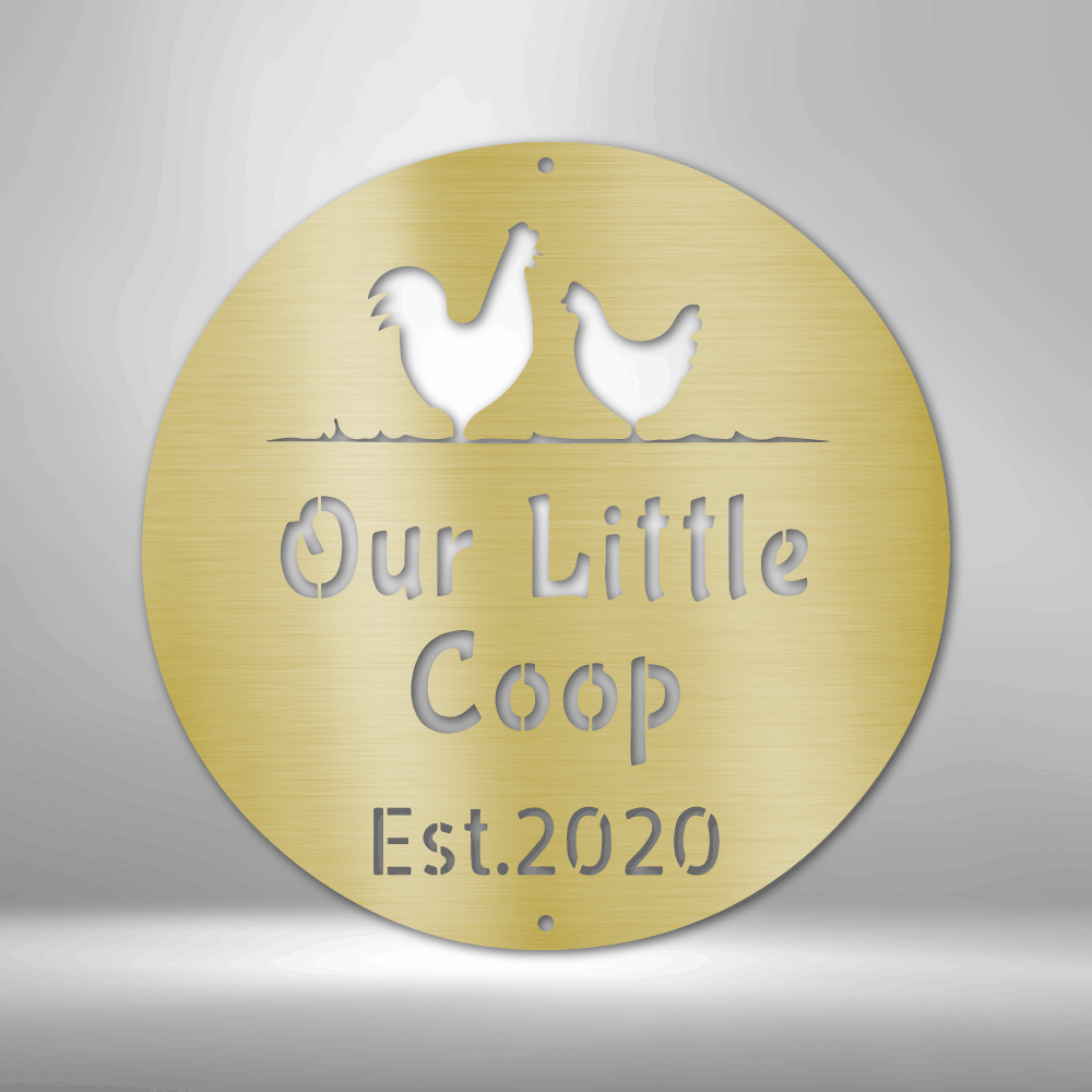 "Our Little Coop" - Personalized Metal Sign - Monogram