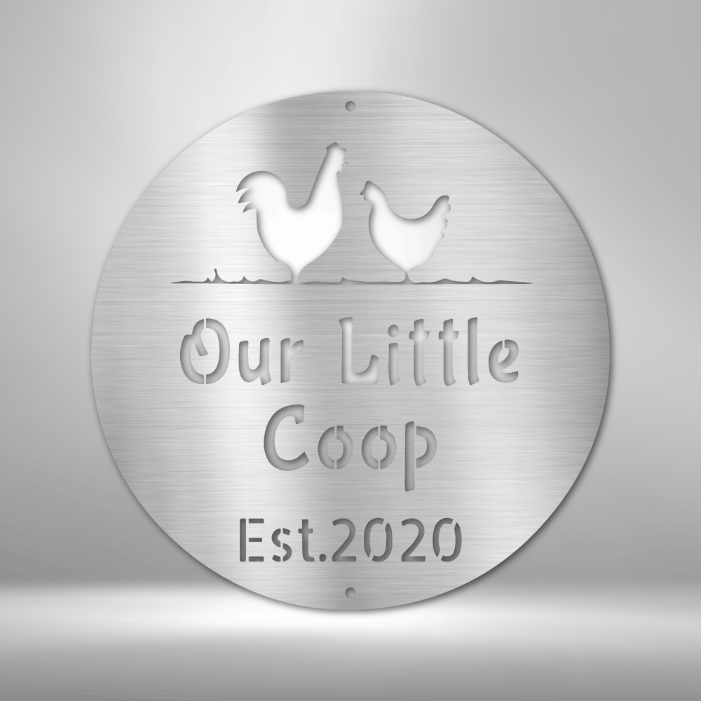 "Our Little Coop" - Personalized Metal Sign - Monogram