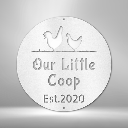 "Our Little Coop" - Personalized Metal Sign - Monogram