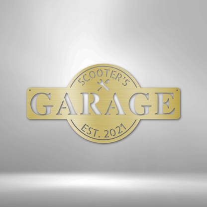 Garage Monogram - Personalized Workshop Sign, Custom Garage Sign, Workshop, Man Cave Decor, Large Metal Sign