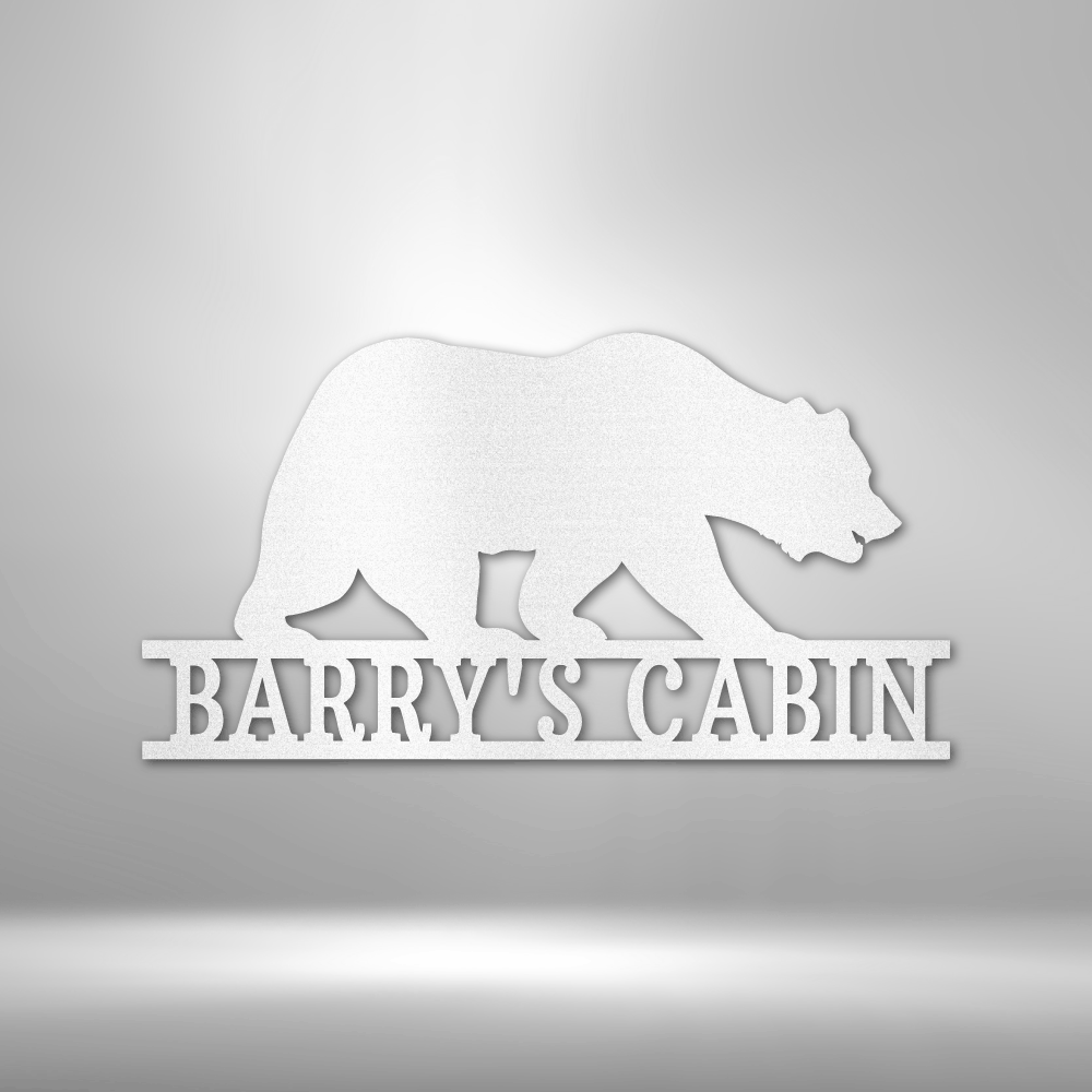 Personalized Metal Bear Sign, Cabin Sign, Bear Wall Decor, Metal Wall Art, For Cabin, For Lodge, For Lake House, Housewarming Gift, Custom Made Sign