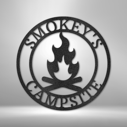 Personalized Campfire Sign, Metal Camping Sign, Fire Pit Sign, Outdoor Patio Decor, Custom Metal Sign, Outdoor Metal Sign, Camping Decor