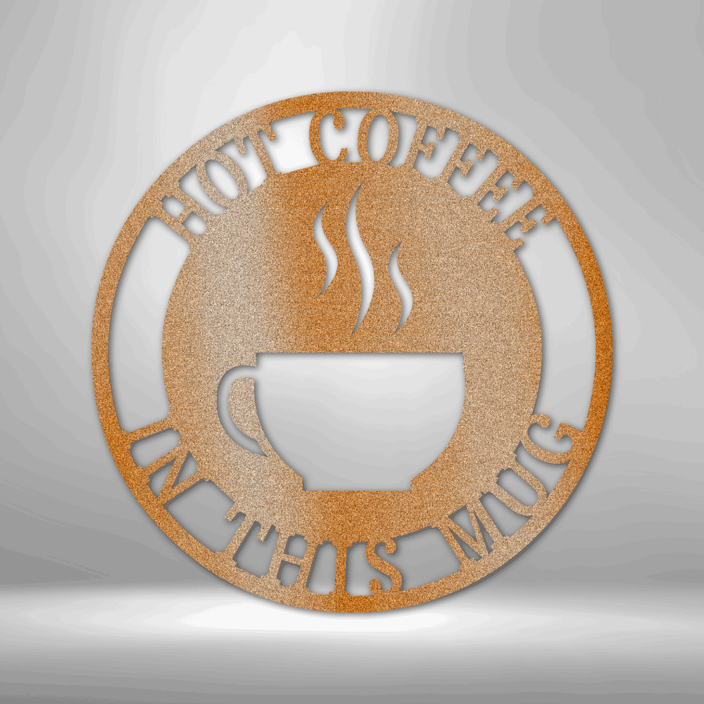 Coffee Bar Sign - Personalized Metal Sign - Coffee Mug Monogram