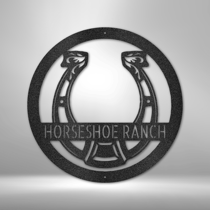 Personalized Metal Horseshoe - Barn Sign, Horse Sign, Horse Stall Sign, For Ranch, Stable Décor - Laser Cut Metal Sign